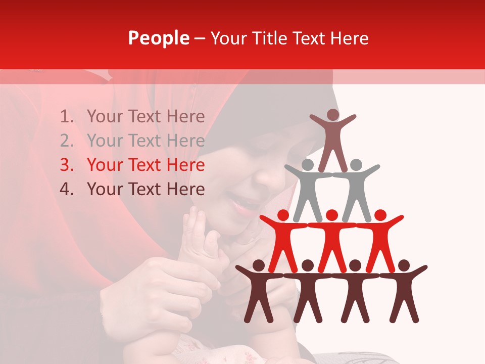 A Woman In A Red Hijab Is Playing With A Baby PowerPoint Template