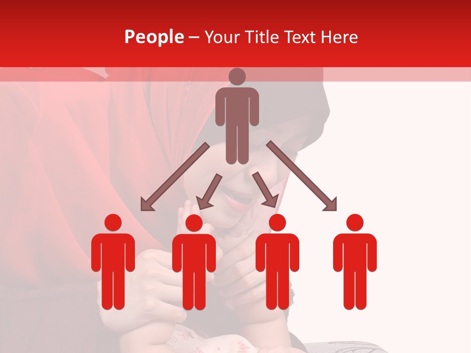 A Woman In A Red Hijab Is Playing With A Baby PowerPoint Template
