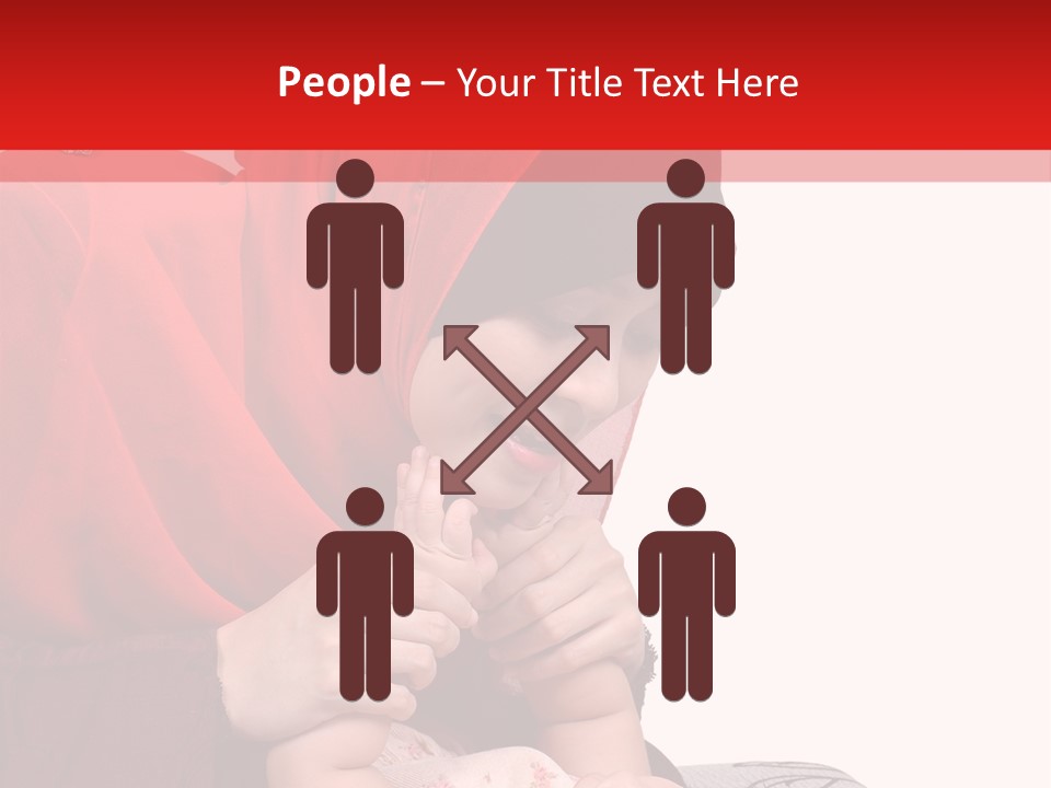 A Woman In A Red Hijab Is Playing With A Baby PowerPoint Template