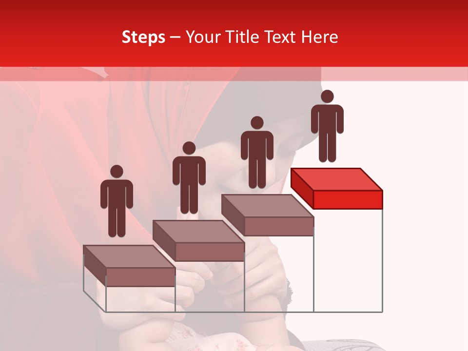 A Woman In A Red Hijab Is Playing With A Baby PowerPoint Template