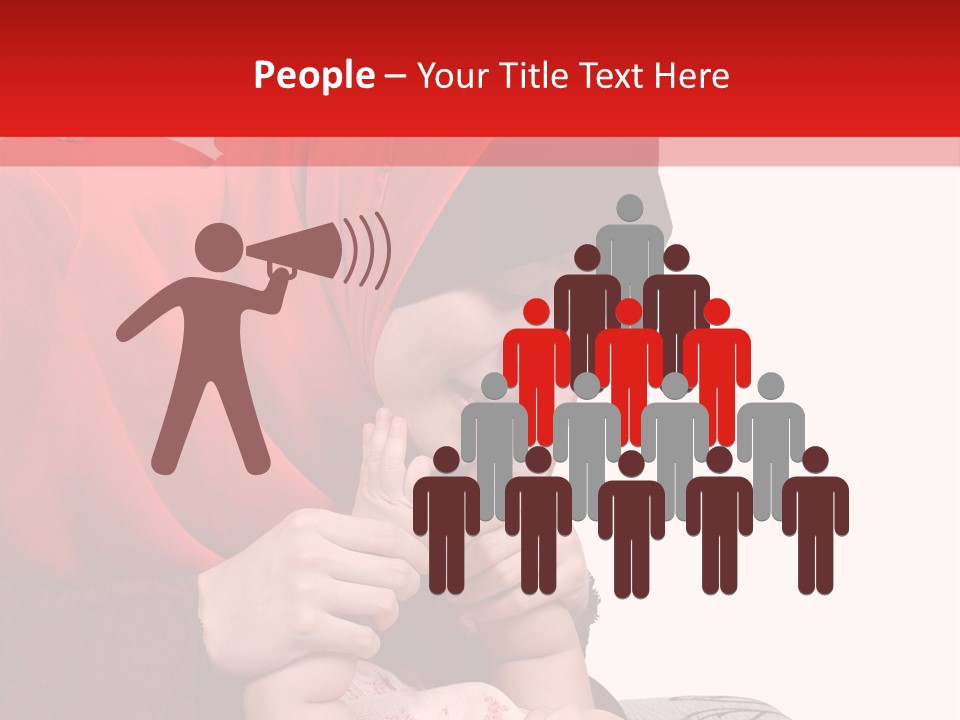 A Woman In A Red Hijab Is Playing With A Baby PowerPoint Template