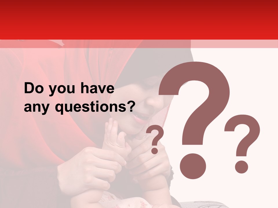 A Woman In A Red Hijab Is Playing With A Baby PowerPoint Template