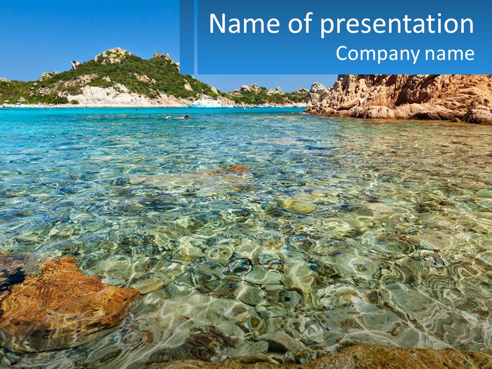 A Body Of Water With Rocks In It PowerPoint Template