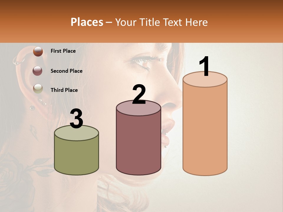 A Woman With A Piercing On Her Ear PowerPoint Template