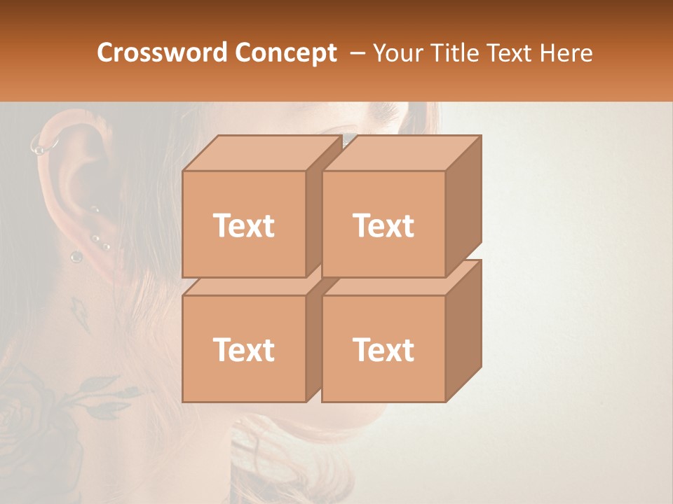 A Woman With A Piercing On Her Ear PowerPoint Template