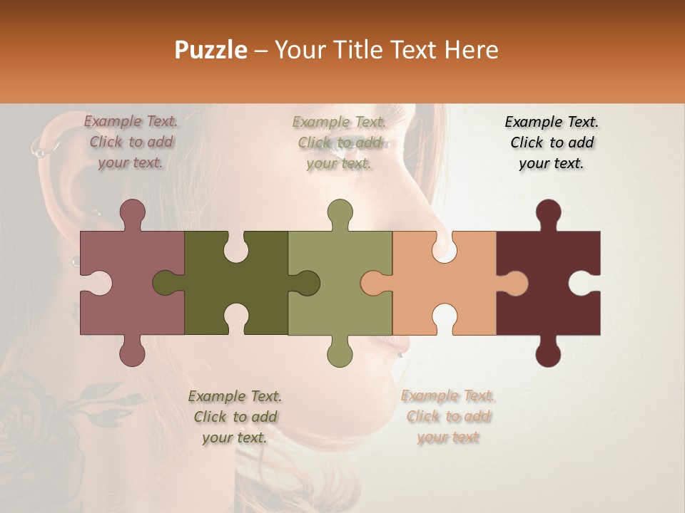 A Woman With A Piercing On Her Ear PowerPoint Template