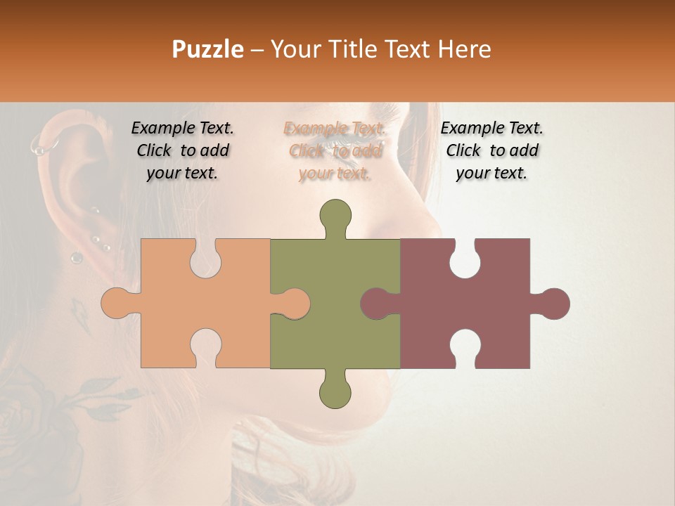 A Woman With A Piercing On Her Ear PowerPoint Template