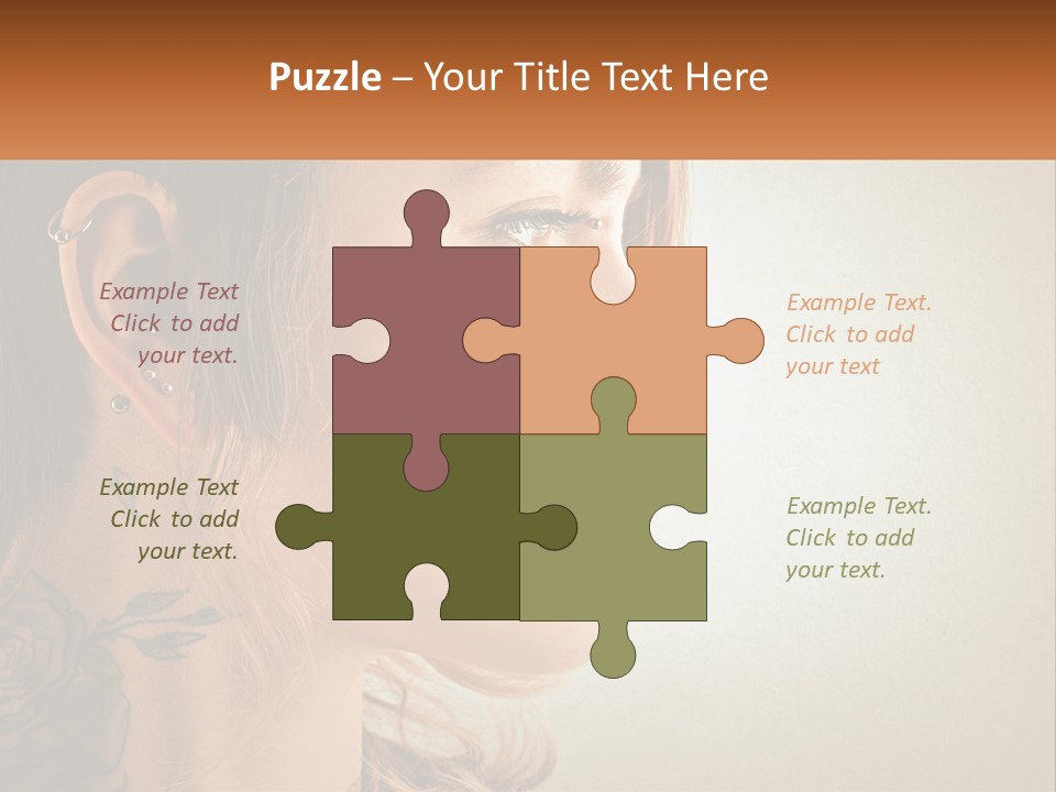 A Woman With A Piercing On Her Ear PowerPoint Template