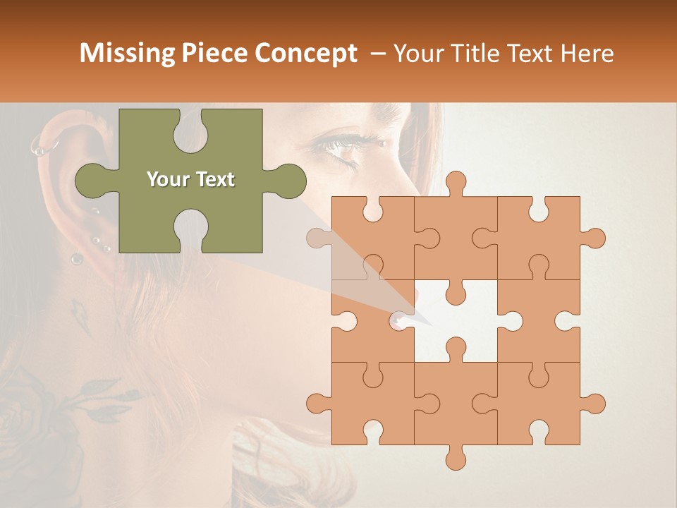 A Woman With A Piercing On Her Ear PowerPoint Template