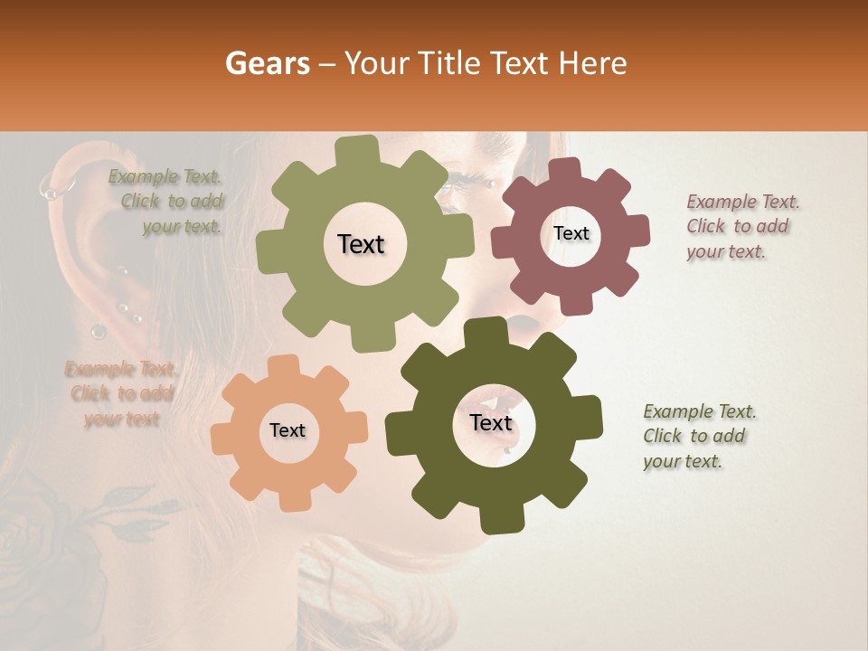 A Woman With A Piercing On Her Ear PowerPoint Template