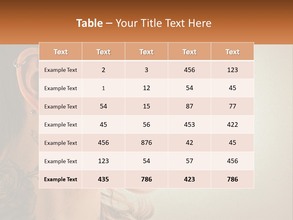 A Woman With A Piercing On Her Ear PowerPoint Template