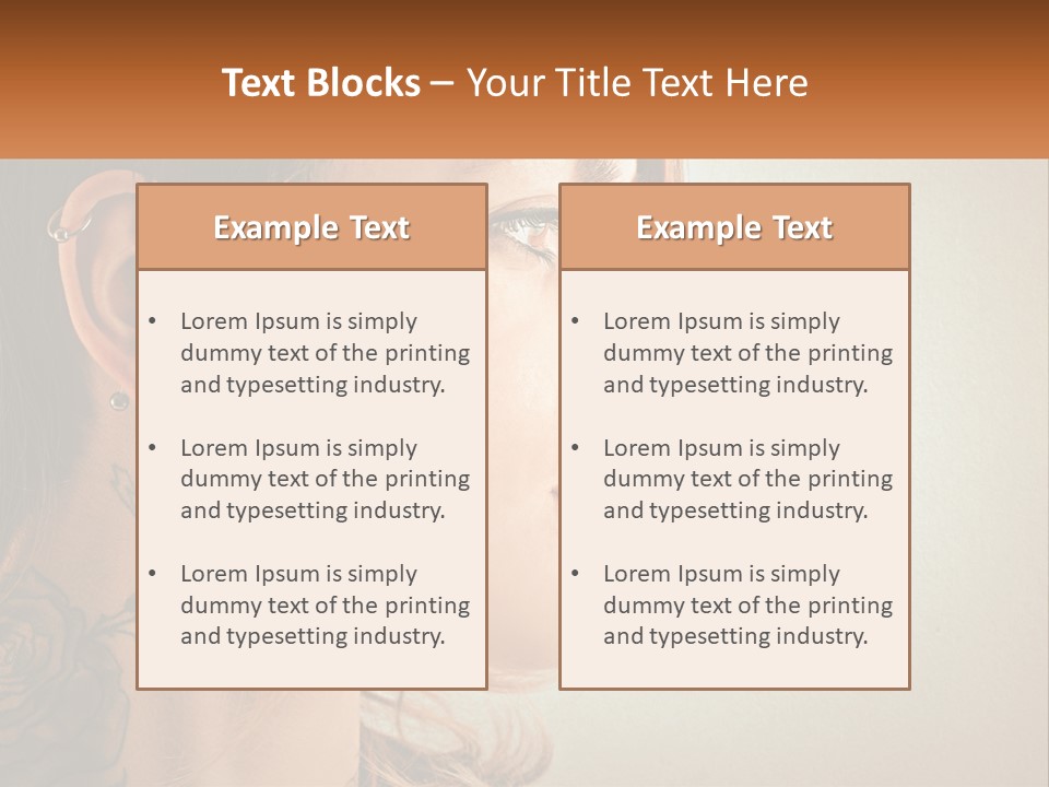 A Woman With A Piercing On Her Ear PowerPoint Template