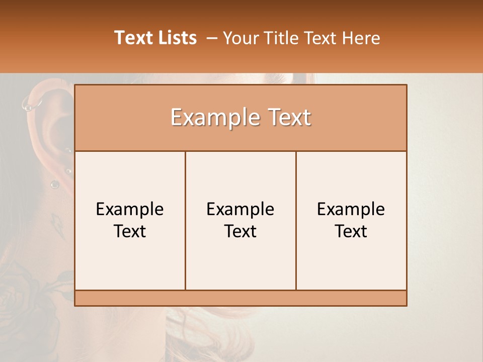 A Woman With A Piercing On Her Ear PowerPoint Template
