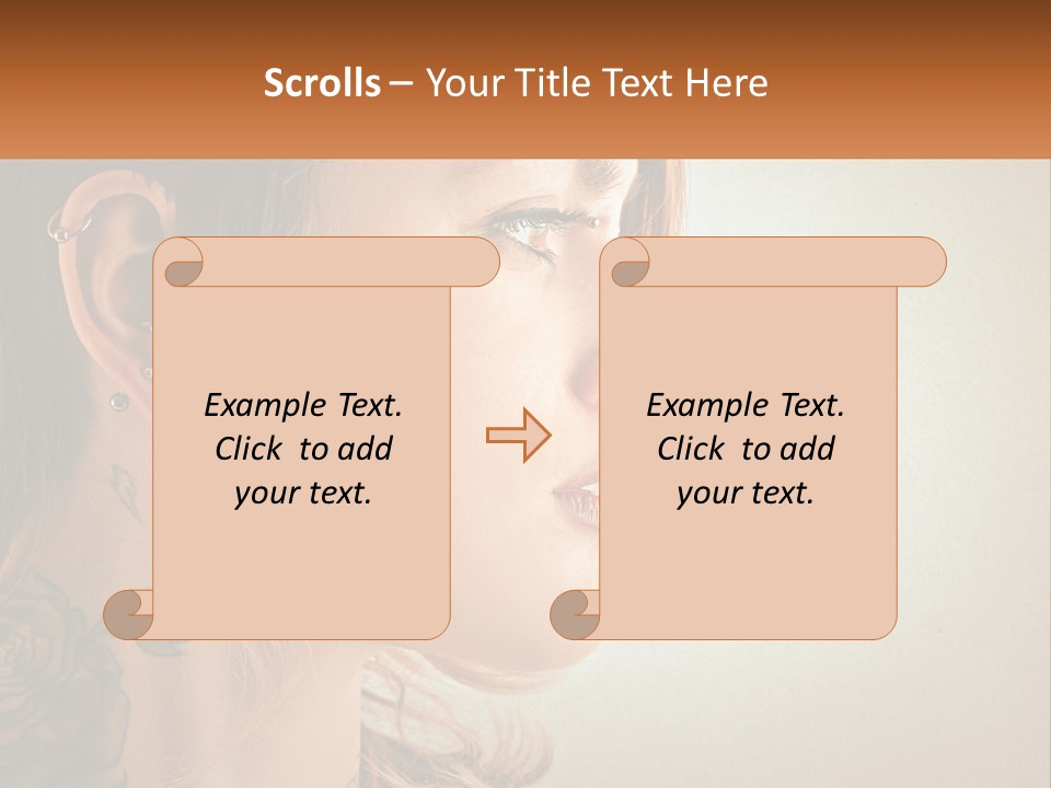 A Woman With A Piercing On Her Ear PowerPoint Template