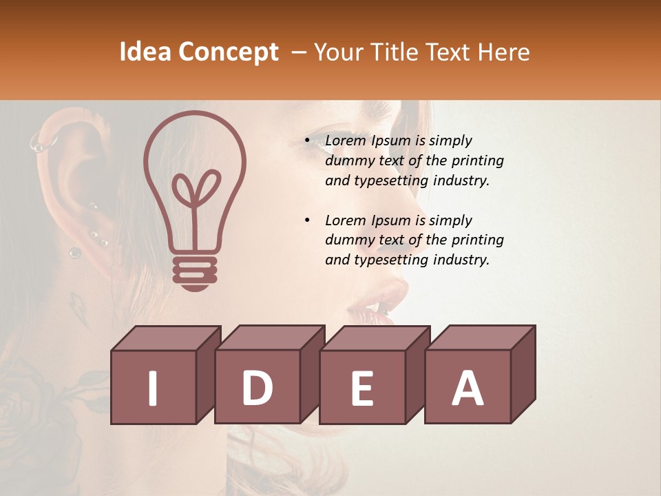 A Woman With A Piercing On Her Ear PowerPoint Template