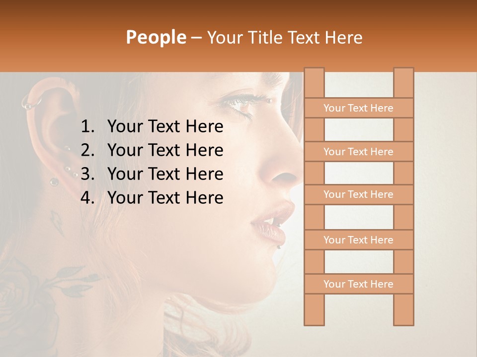 A Woman With A Piercing On Her Ear PowerPoint Template