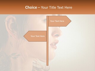 A Woman With A Piercing On Her Ear PowerPoint Template