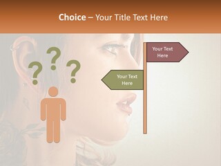 A Woman With A Piercing On Her Ear PowerPoint Template
