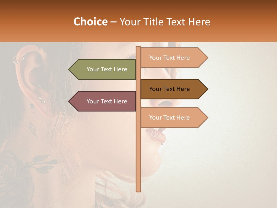 A Woman With A Piercing On Her Ear PowerPoint Template