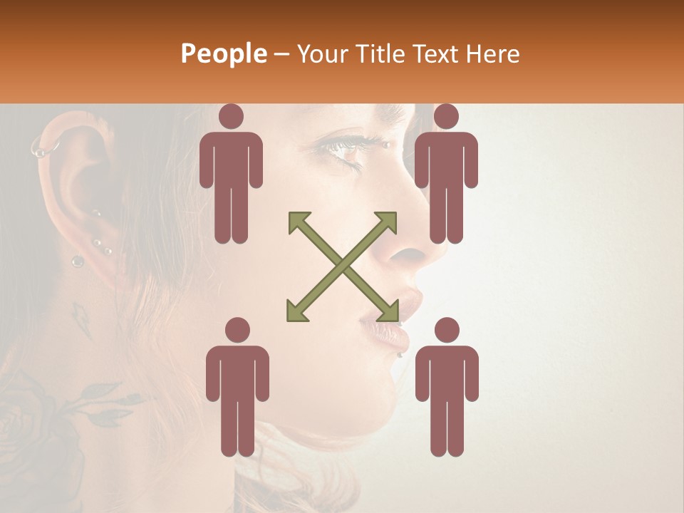 A Woman With A Piercing On Her Ear PowerPoint Template