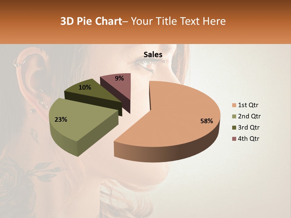 A Woman With A Piercing On Her Ear PowerPoint Template