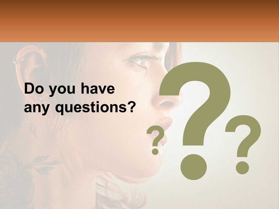 A Woman With A Piercing On Her Ear PowerPoint Template