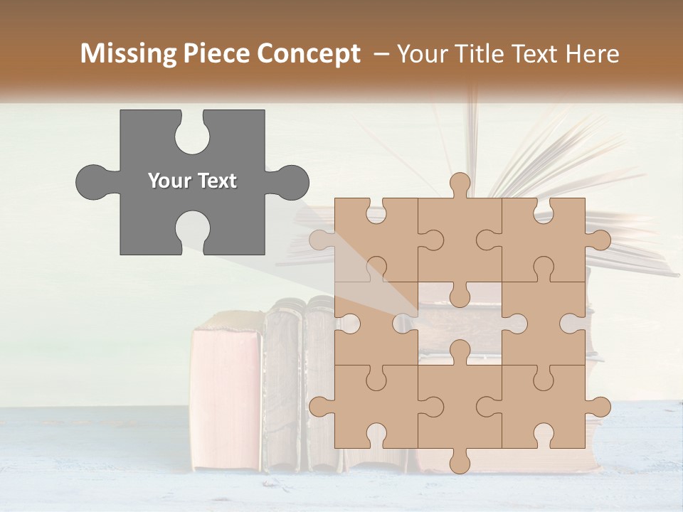 A Stack Of Books On A Table With A Green Background PowerPoint Template