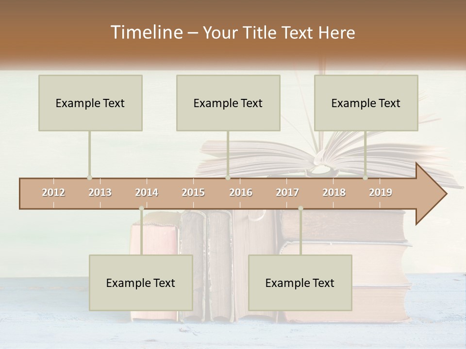A Stack Of Books On A Table With A Green Background PowerPoint Template