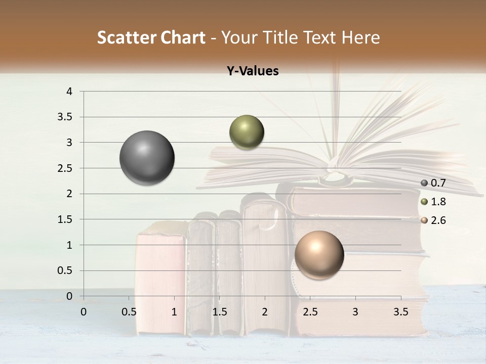A Stack Of Books On A Table With A Green Background PowerPoint Template