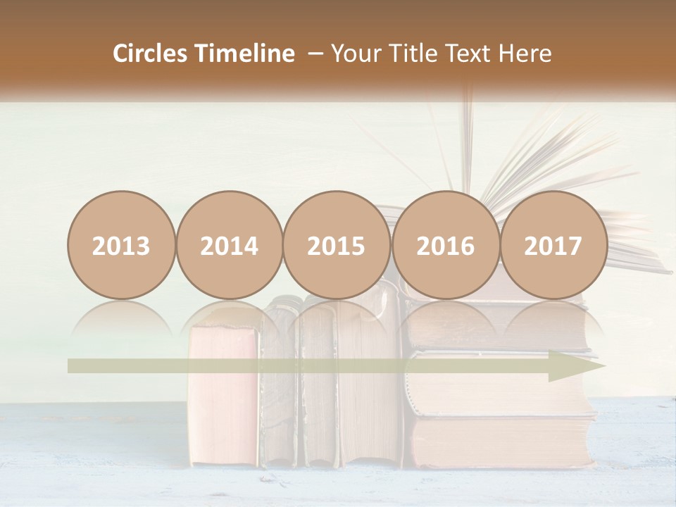 A Stack Of Books On A Table With A Green Background PowerPoint Template