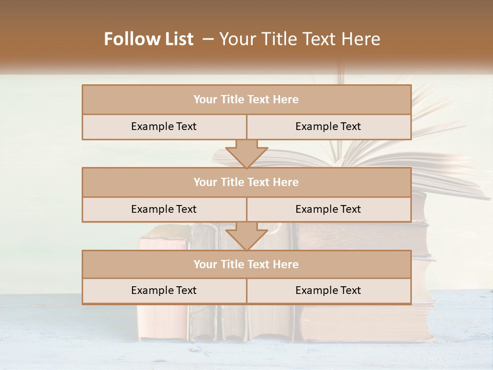 A Stack Of Books On A Table With A Green Background PowerPoint Template