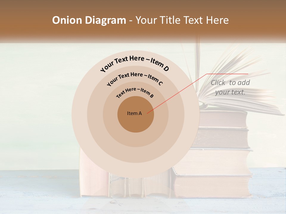 A Stack Of Books On A Table With A Green Background PowerPoint Template