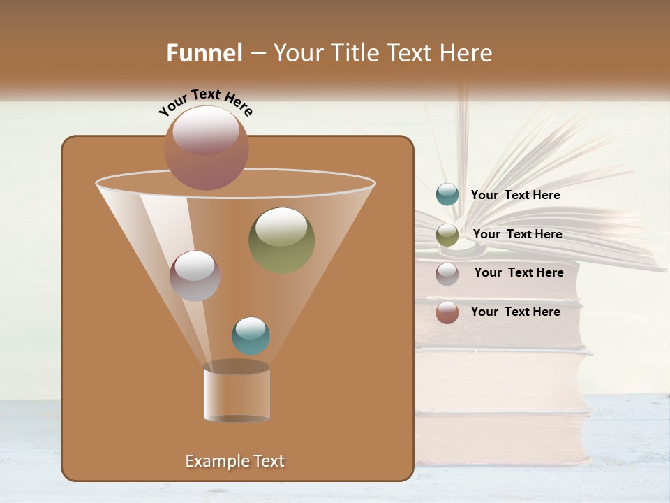 A Stack Of Books On A Table With A Green Background PowerPoint Template