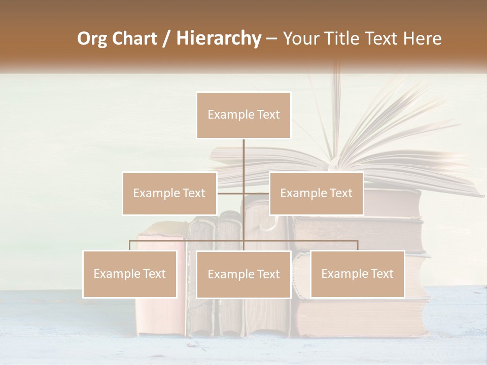 A Stack Of Books On A Table With A Green Background PowerPoint Template