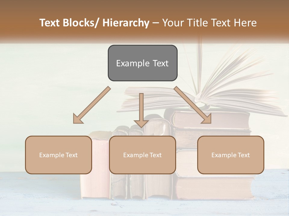 A Stack Of Books On A Table With A Green Background PowerPoint Template