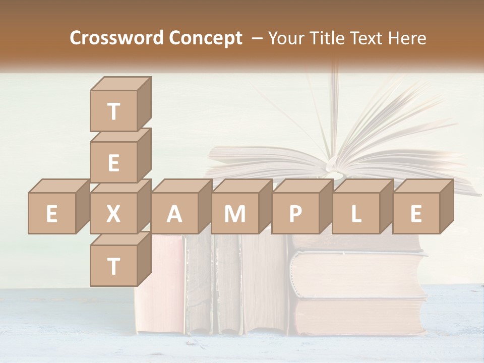 A Stack Of Books On A Table With A Green Background PowerPoint Template