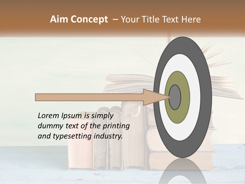 A Stack Of Books On A Table With A Green Background PowerPoint Template