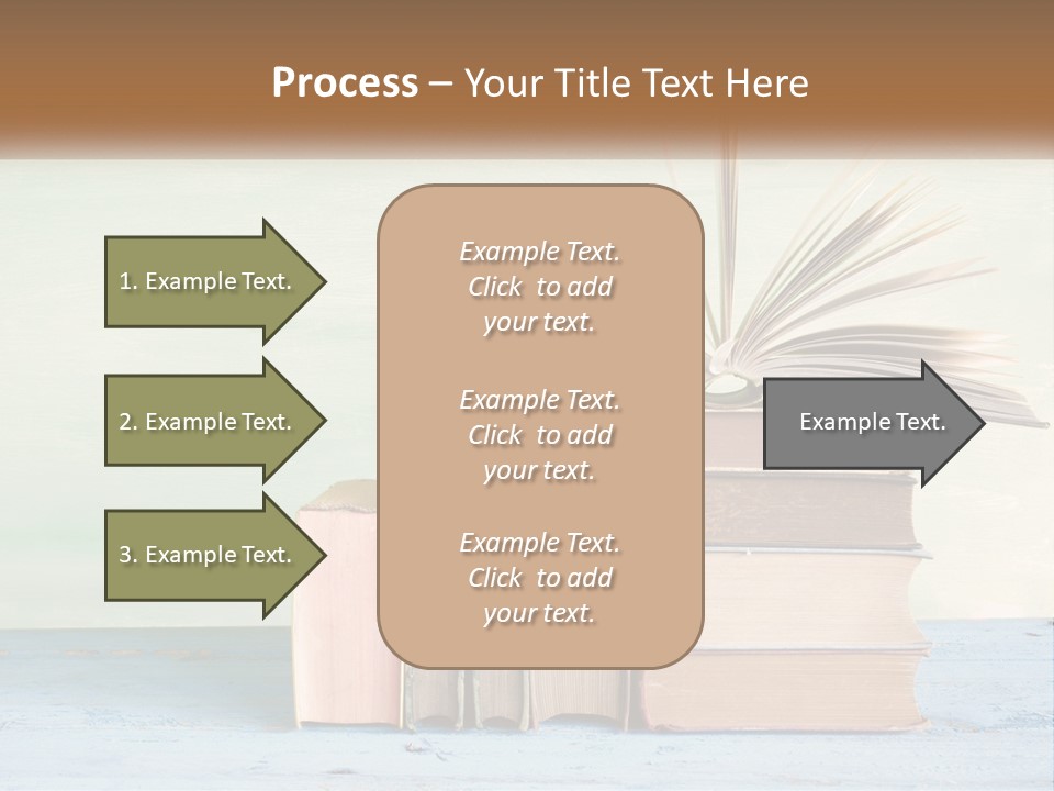 A Stack Of Books On A Table With A Green Background PowerPoint Template
