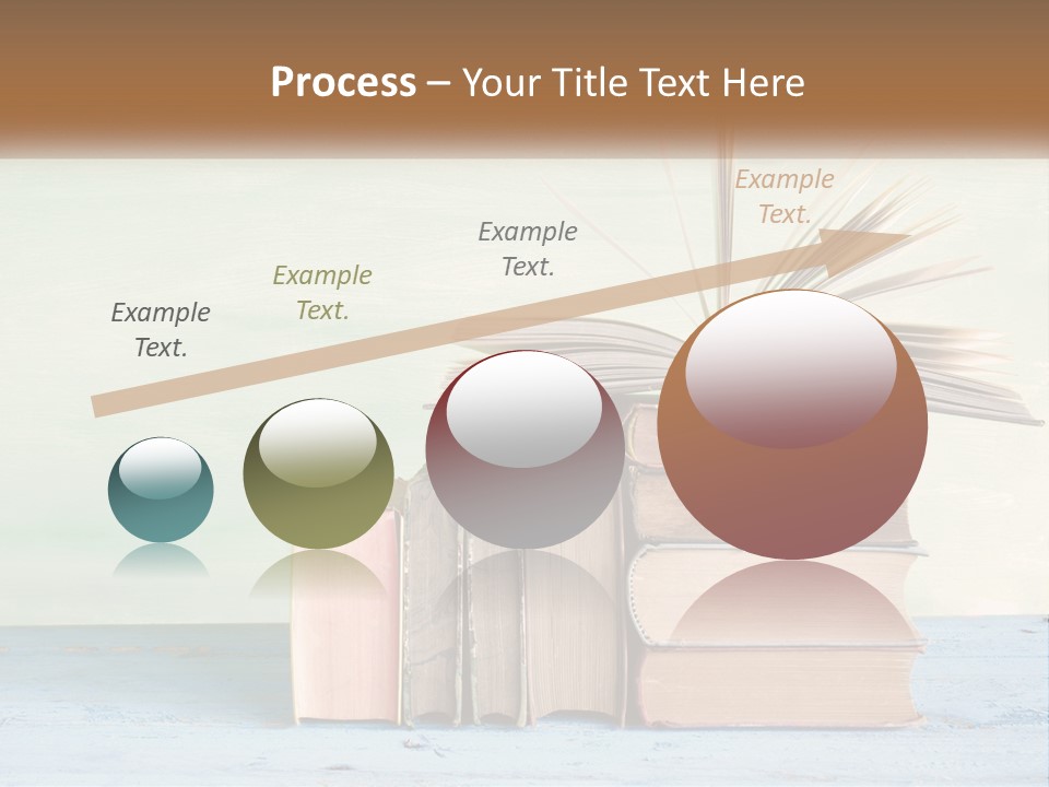 A Stack Of Books On A Table With A Green Background PowerPoint Template