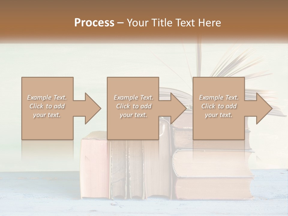 A Stack Of Books On A Table With A Green Background PowerPoint Template