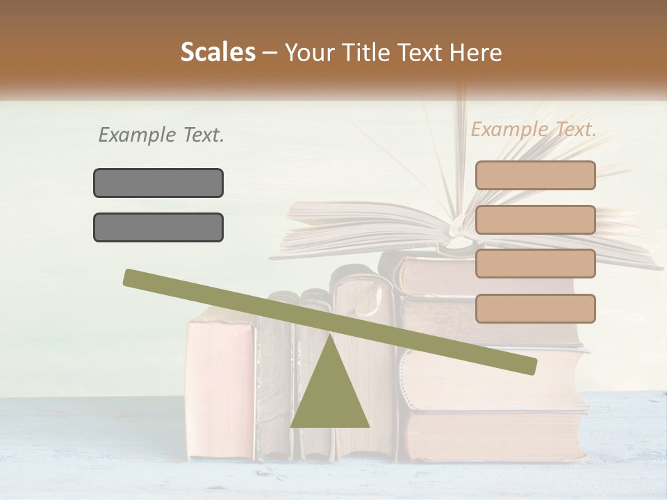 A Stack Of Books On A Table With A Green Background PowerPoint Template