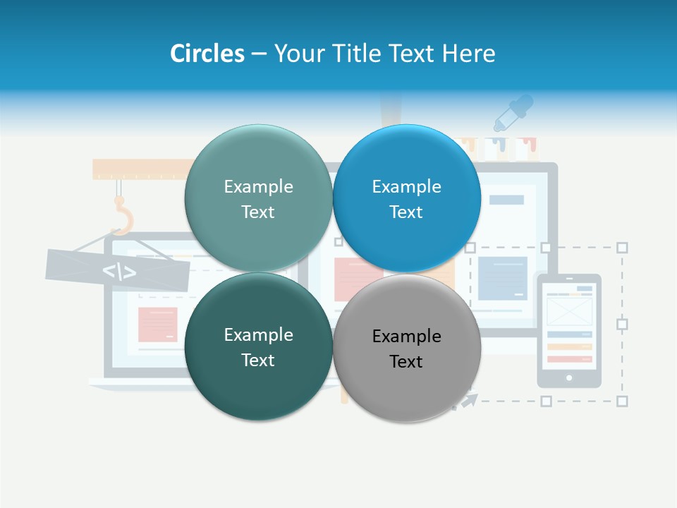 A Computer, Tablet, And Phone Are Shown In This Powerpoint Presentation PowerPoint Template