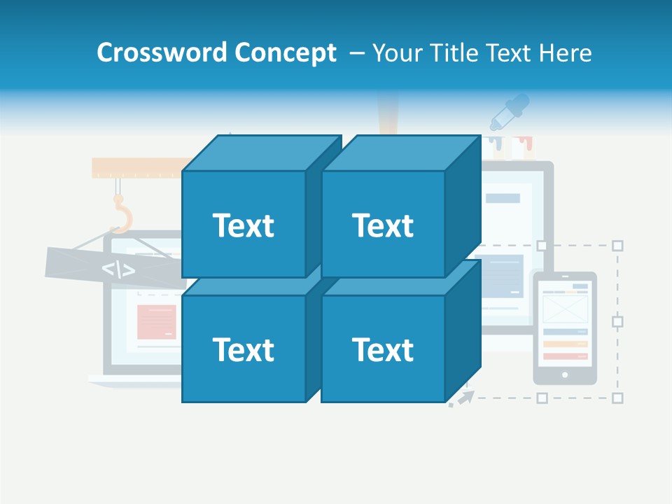 A Computer, Tablet, And Phone Are Shown In This Powerpoint Presentation PowerPoint Template