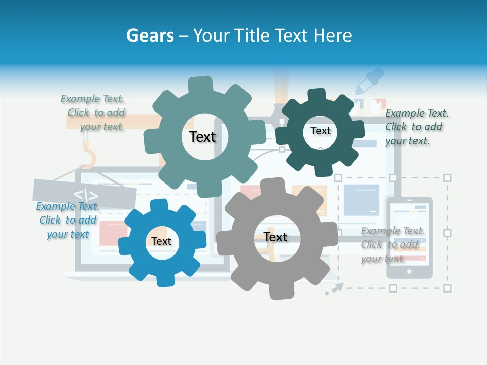 A Computer, Tablet, And Phone Are Shown In This Powerpoint Presentation PowerPoint Template