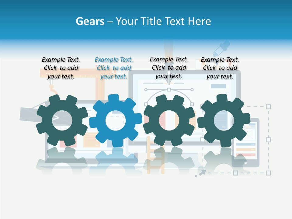A Computer, Tablet, And Phone Are Shown In This Powerpoint Presentation PowerPoint Template