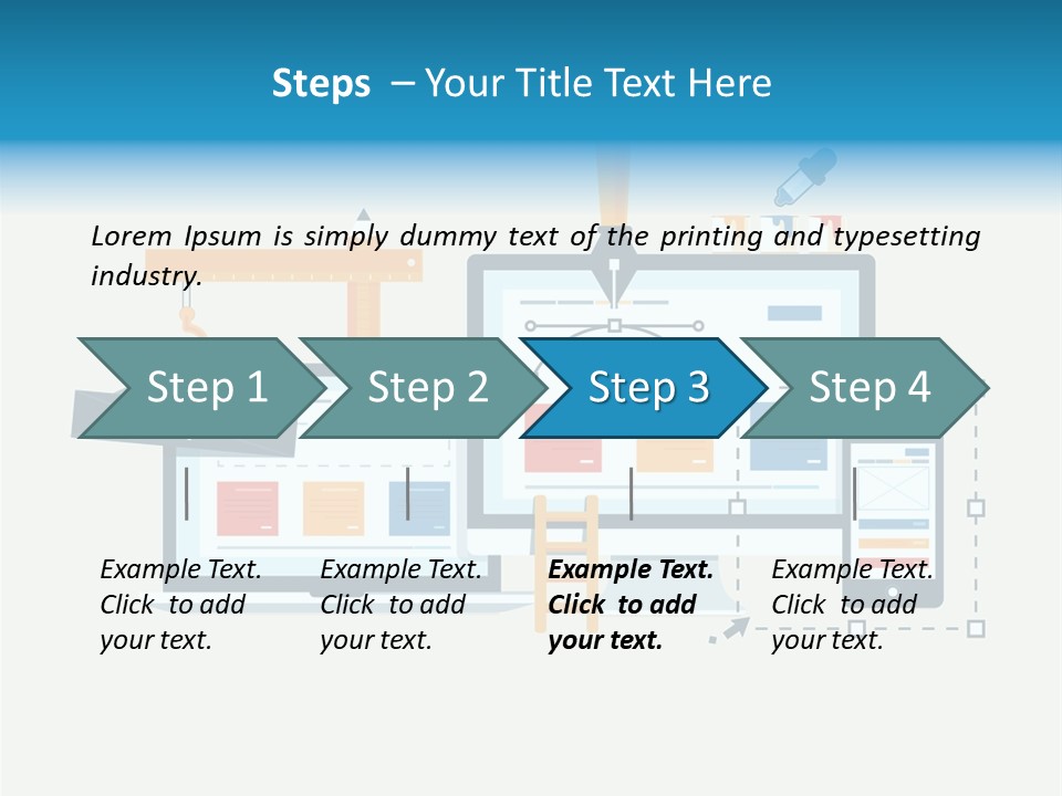 A Computer, Tablet, And Phone Are Shown In This Powerpoint Presentation PowerPoint Template