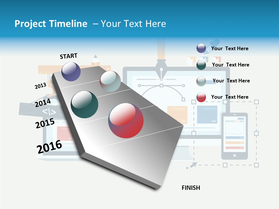A Computer, Tablet, And Phone Are Shown In This Powerpoint Presentation PowerPoint Template