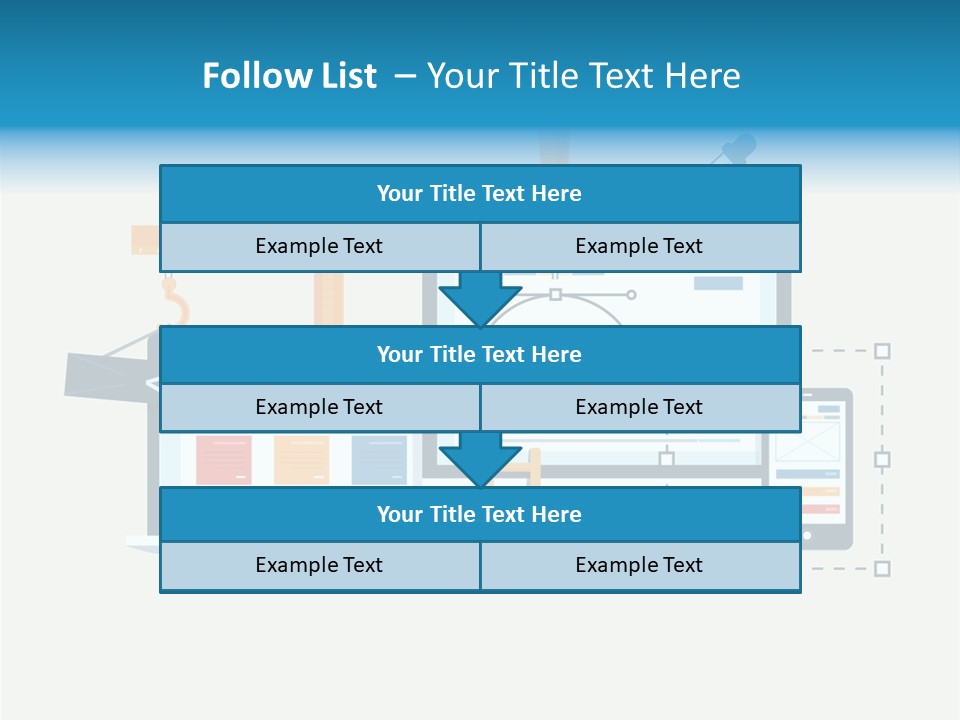 A Computer, Tablet, And Phone Are Shown In This Powerpoint Presentation PowerPoint Template