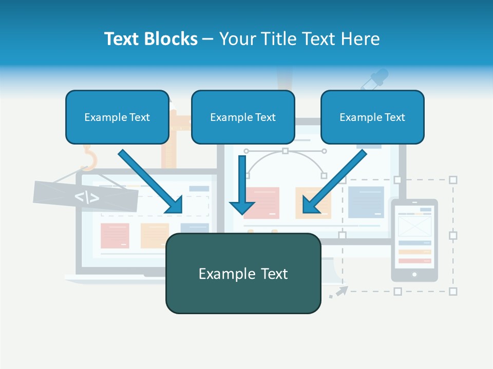 A Computer, Tablet, And Phone Are Shown In This Powerpoint Presentation PowerPoint Template