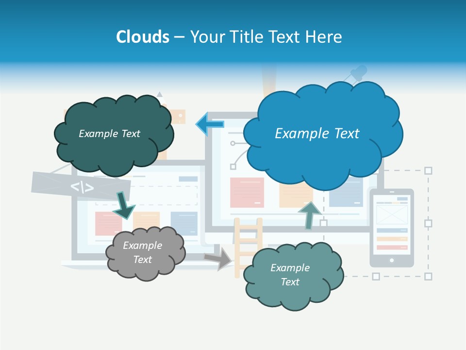 A Computer, Tablet, And Phone Are Shown In This Powerpoint Presentation PowerPoint Template
